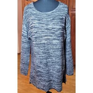 ELLEN TRACY Womens Sweater XL Pullover Black Scoop Neck Knit Norm Minimalist